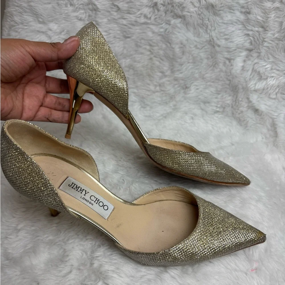 Jimmy Choo Addison 85mm gold goddess heels - Picture 9 of 11